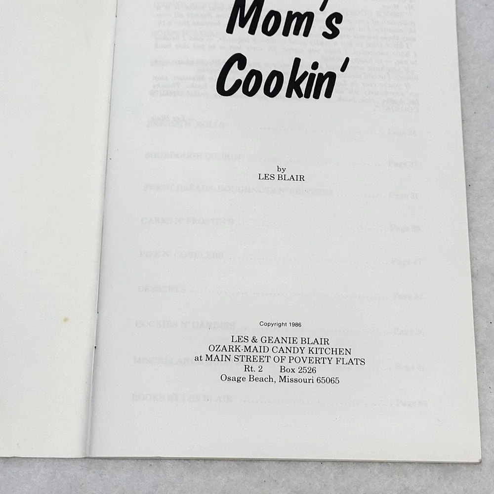Mom's Cookin' Spiced With Country Sayin's 1986 Ozark Maid Cookbook Les Blair